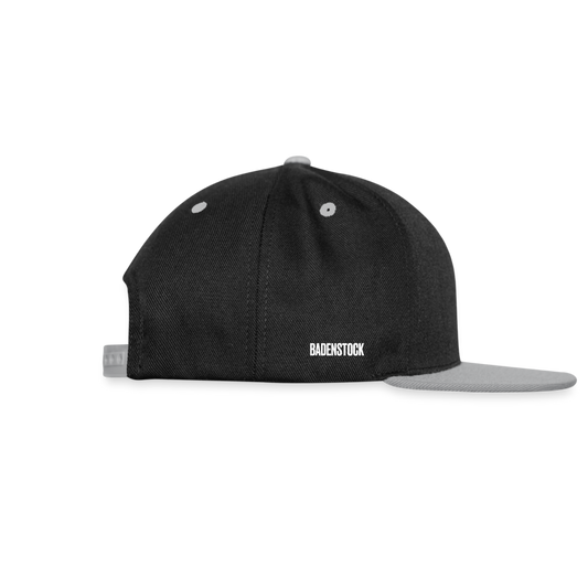 Badenstock Contrast Snapback Cap white logo on side - black/grey