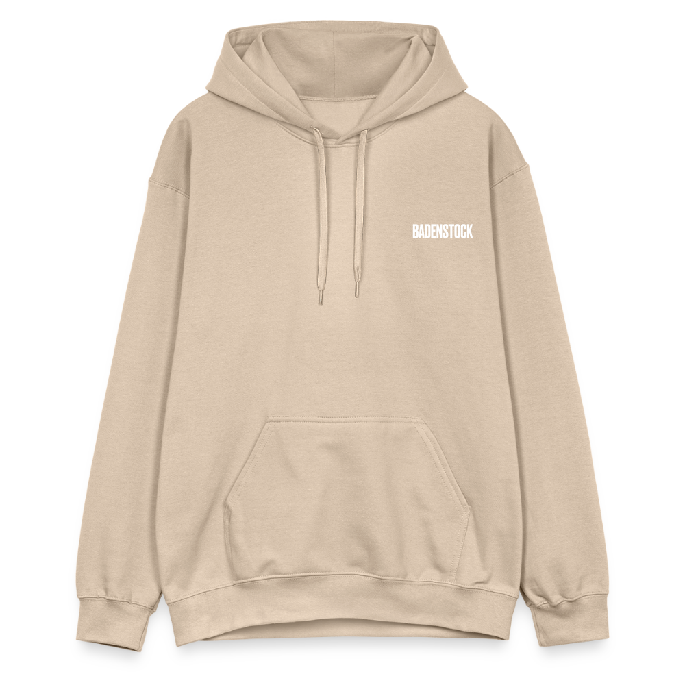 Badenstock Gildan Unisex Softstyle® Midweight Hoodie White logo - sand