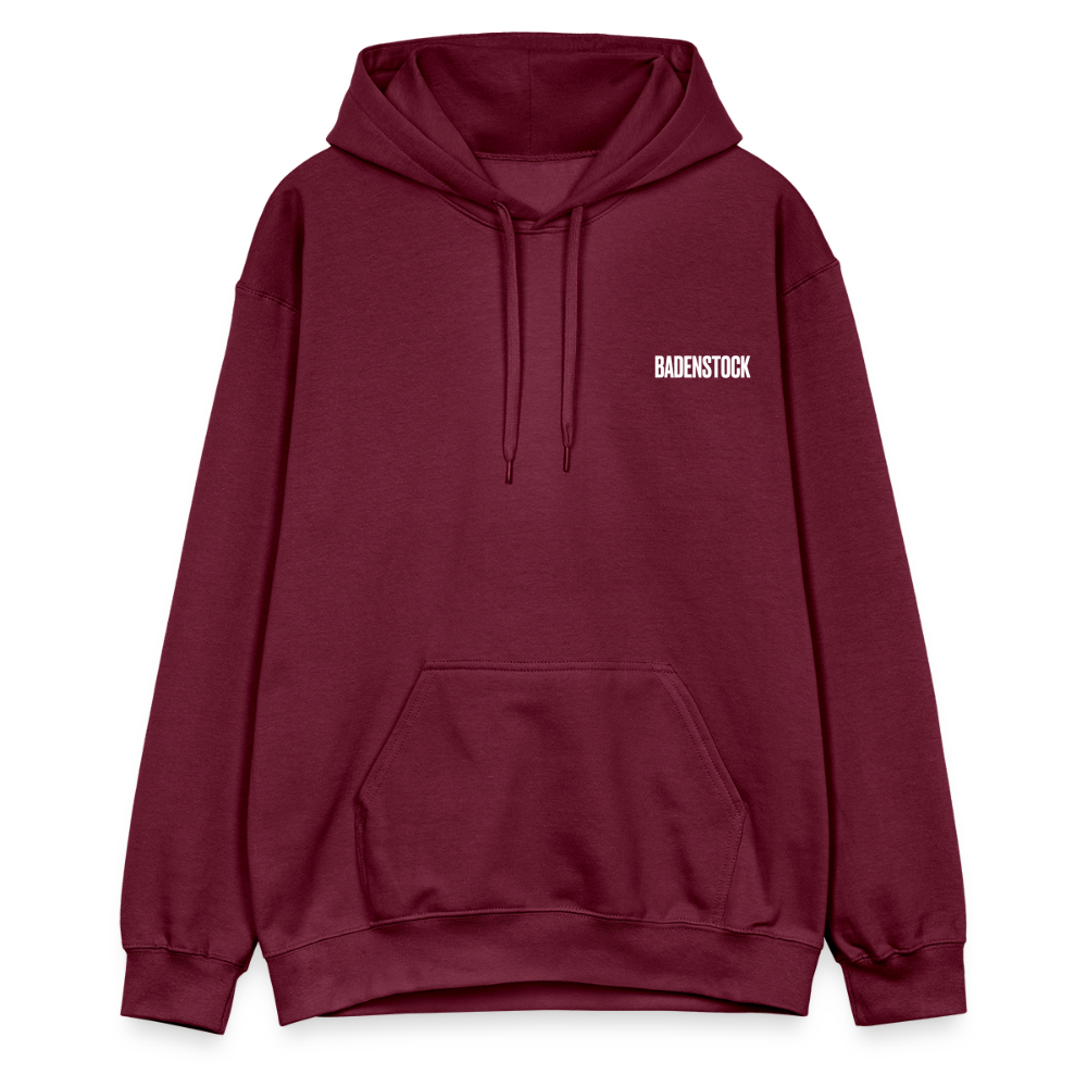 Badenstock Gildan Unisex Softstyle® Midweight Hoodie White logo - maroon