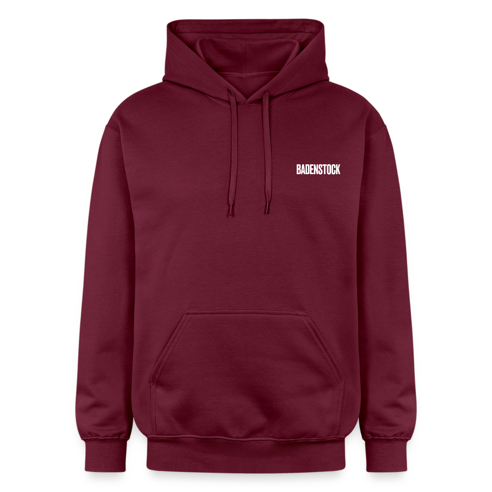 Badenstock Gildan Unisex Softstyle® Midweight Hoodie White logo - maroon