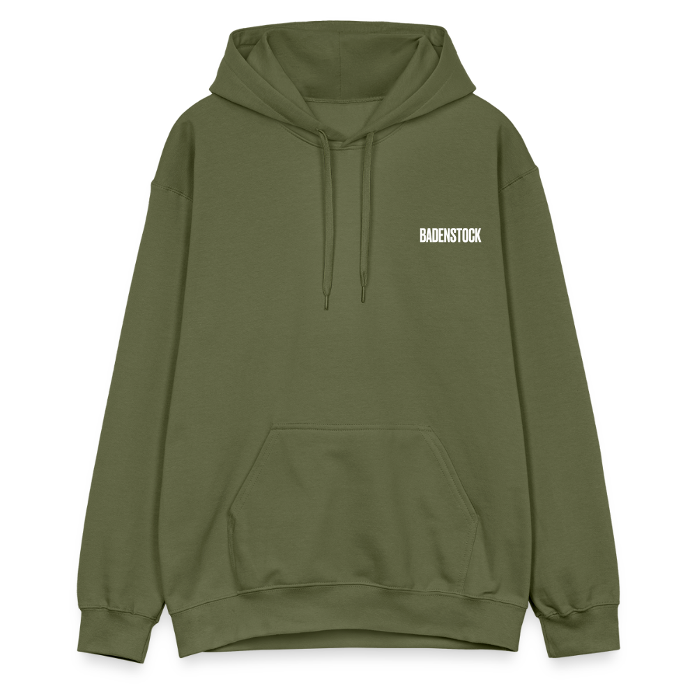 Badenstock Gildan Unisex Softstyle® Midweight Hoodie White logo - military green