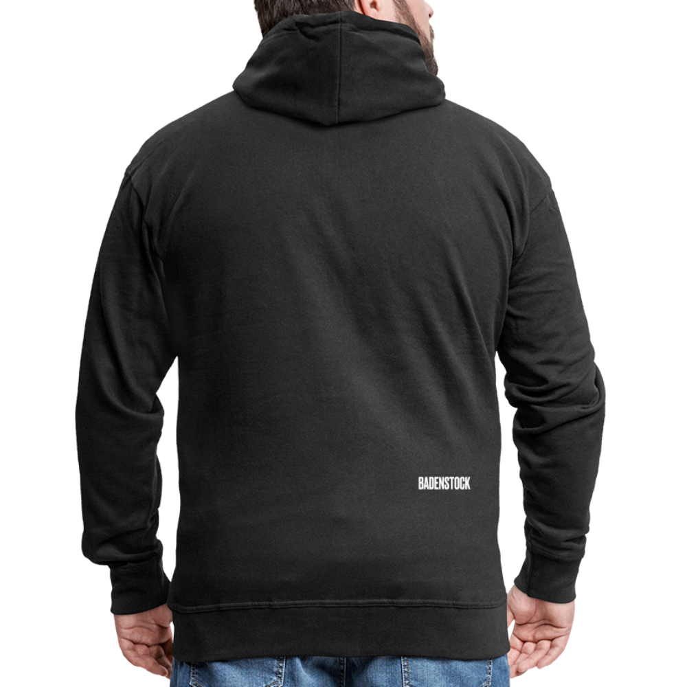 Badenstock Men's Premium Hooded Jacket small white logo on back - black