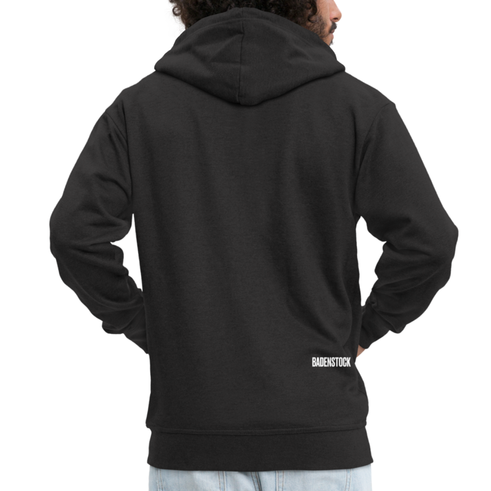 Badenstock Men's Premium Hooded Jacket small white logo on back - black