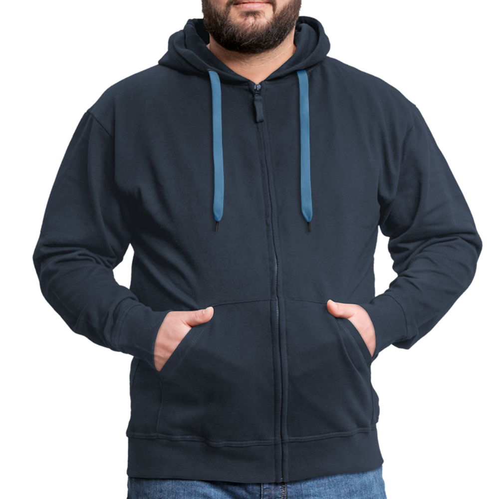 Badenstock Men's Premium Hooded Jacket small white logo on back - navy