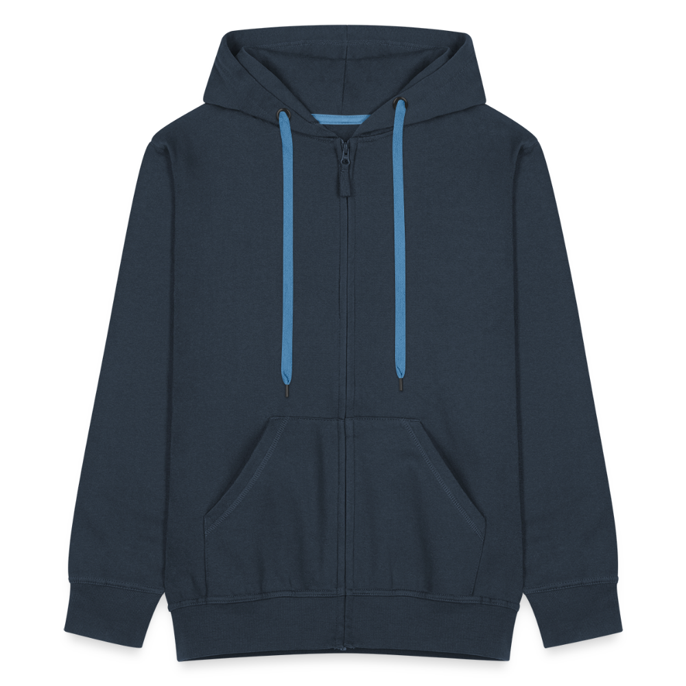 Badenstock Men's Premium Hooded Jacket small white logo on back - navy