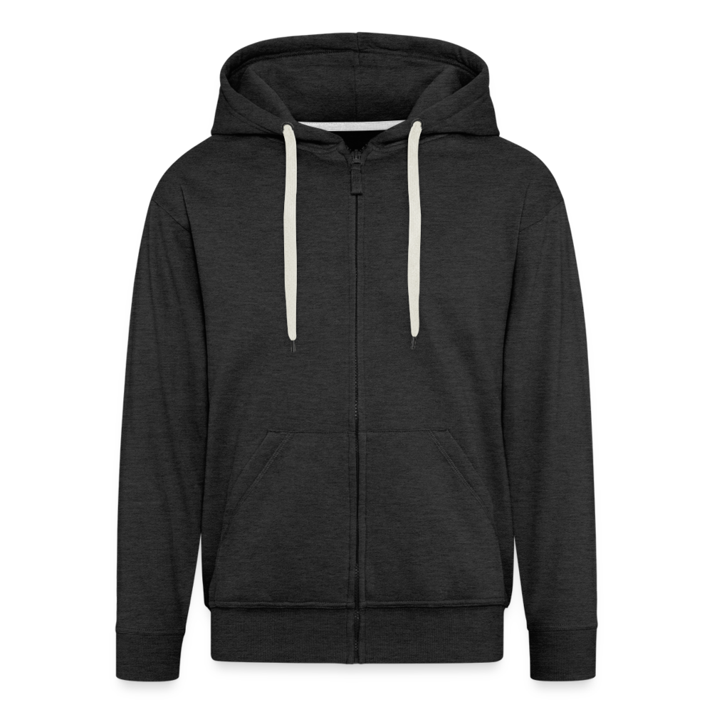 Badenstock Men's Premium Hooded Jacket small white logo on back - charcoal grey