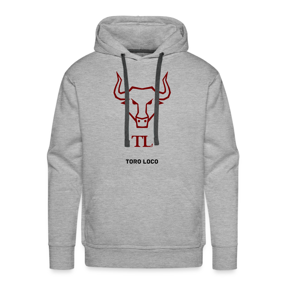 Toro Loco Men’s Premium Hoodie (Red Logo) - heather grey