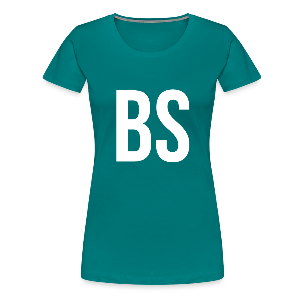 Badenstock BS Women’s Premium T-Shirt (white logo) - diva blue